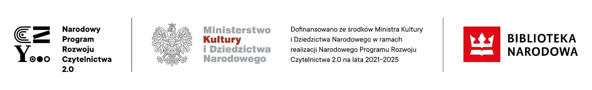 Logotypy projektu Narodowy Program rozwoju Czytelnictwa 2.0